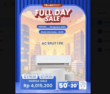 AC Split 1 PK Hemat Jutaan Rupiah di Transmart