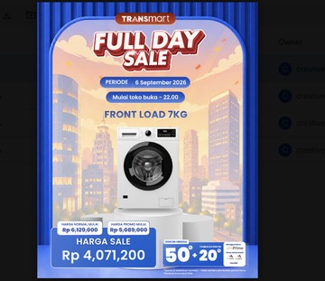 Diskon Menggoda Mesin Cuci Front Load di Transmart Full Day Sale