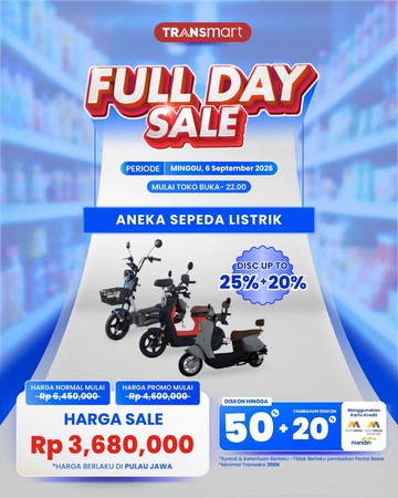 Beli Sepeda Listrik Dapat Diskon Jumbo di Transmart Full Day Sale