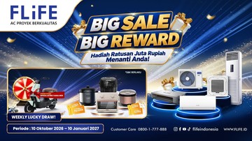 Beli AC FLiFE Bisa Dapat Cashback Rp 300 Ribu dan Hadiah Undian