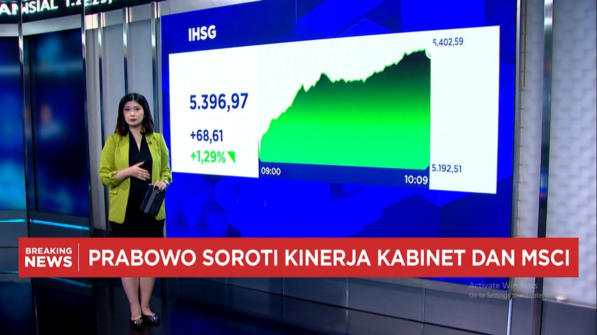 Video: Prabowo Soroti MSCI, IHSG Menguat 1% Hingga Tembus Level 5.400