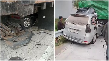 Mobil Seruduk Tronton hingga Masuk Kolong di Tol Lampung, 6 Orang Tewas