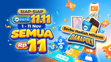 Siap-siap DANA 11.11, Main DANAPoly Bisa Raih Gadget-Total Hadiah Miliaran