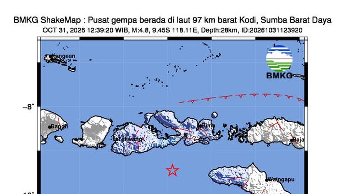 Gempa M 4,8 Guncang Sumba, Begini Keterangan BMKG
